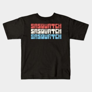 Retro 70s Patriotic Sasquatch Bigfoot Kids T-Shirt